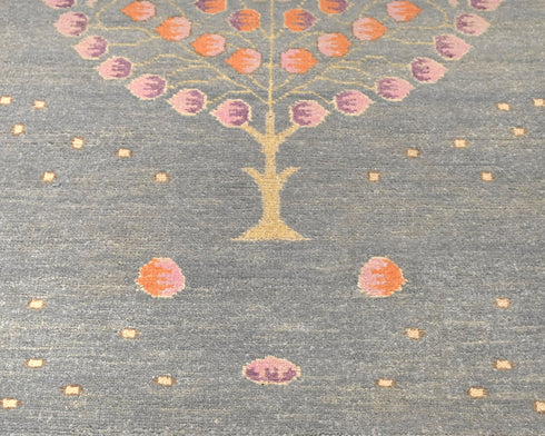 3x4 Gray Kuba Afghan Hand Knotted Wool Area Rug